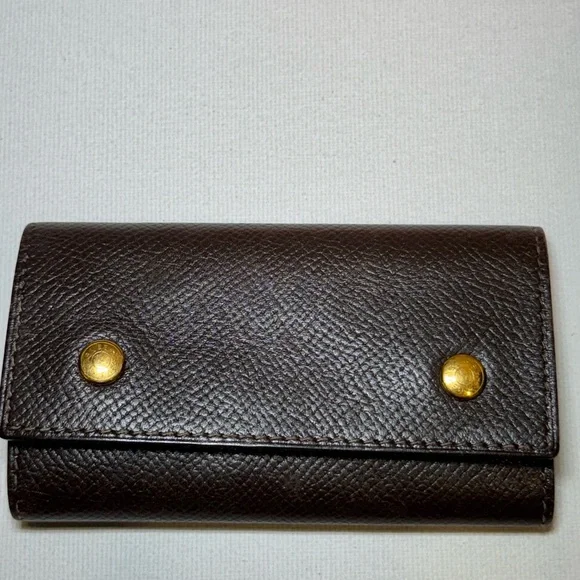 Hermès Black Leather Key Holder with Gold Accents - Picture 7 of 10